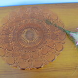 Plat creux en verre rose
