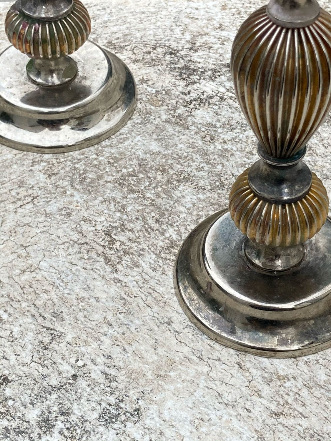 Pair of antique candle holders