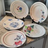 Assiettes plates anciennes dépareillées