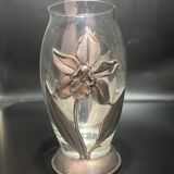 Glass and pewter vase
