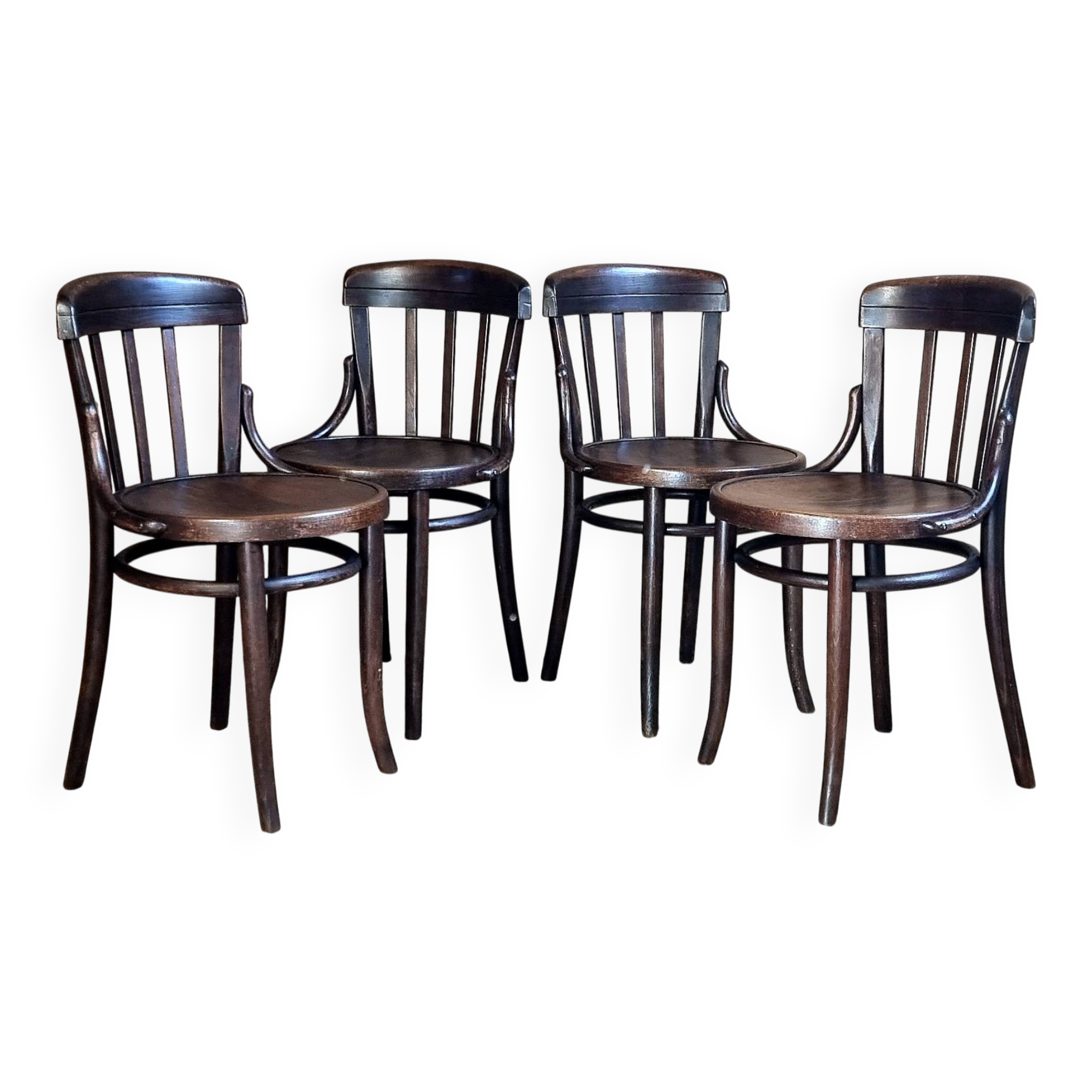 Set 4 chaises bistrot thonet vers 1930