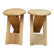 Pair of Folding Wooden Stools by Adrian Reed, France, 1970