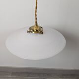 Suspension vintage en opaline blanche