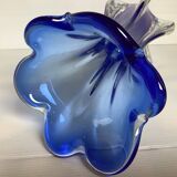 Murano blue corolla vase