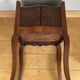 St Louis XV bedside table, 19th century, in solid walnut