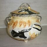 Tripod bonbonnière with "lascaux" decorations 1950-1960
