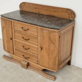 Art Deco wooden and marble sideboard from the 1950s