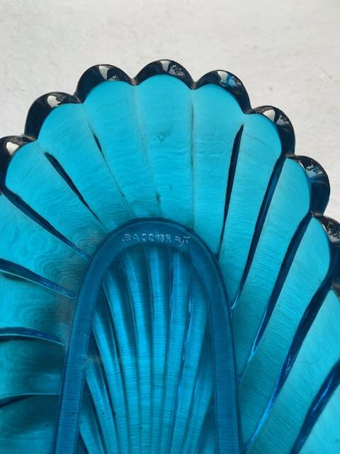 Antique Baccarat bowl in 19th century blue crystal