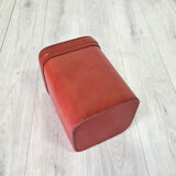 Stitched leather waste paper basket, 1960s