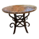 Vintage rattan table with reconstituted cement and stone top