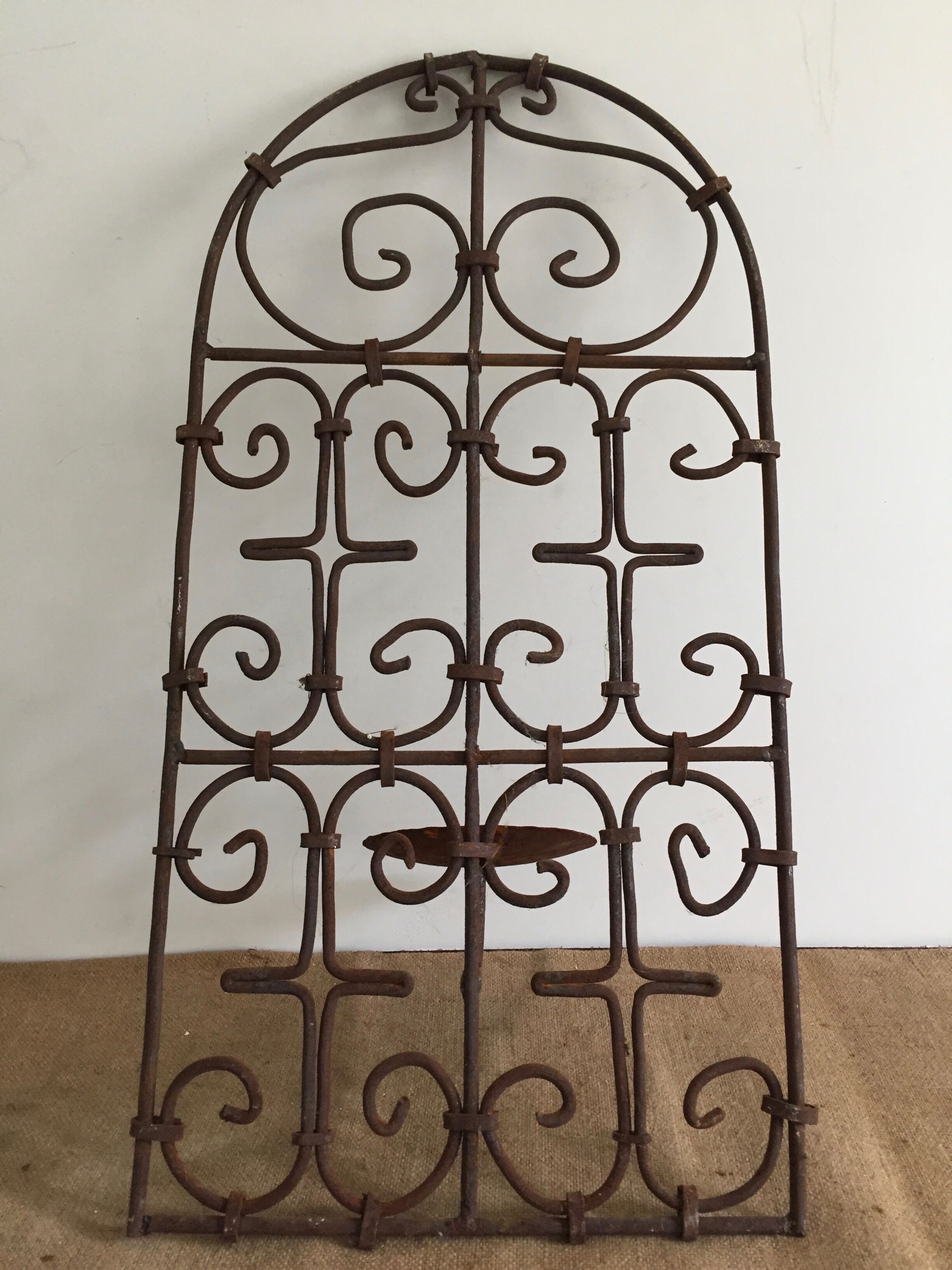 Wrought iron picnic, wall lamp, candleholder