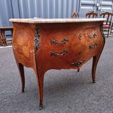 Chest of drawers marquetry marble top
