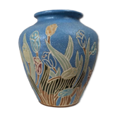 Antique vase with floral Art Nouveau decoration.