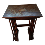 4 nesting tables painted decoration