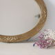 Oval mirror in gilded wood, antique, art deco 46x36cm
