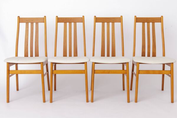 Ensemble de 6 chaises de salle à manger Farstrup en teck, chaises danoises des années 1960.