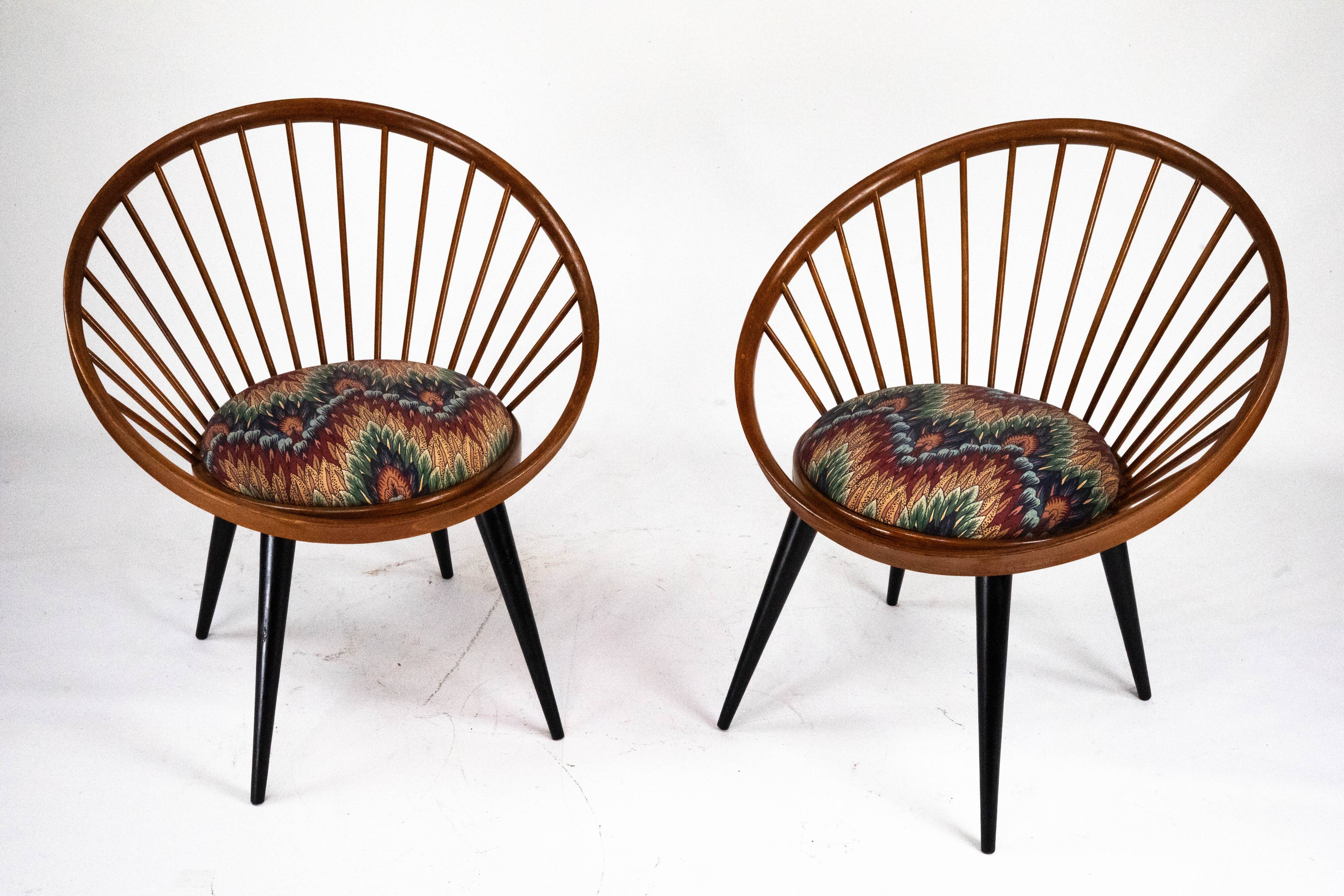 Pair of Yngve Ekström Circle Chairs for Swedese, Sweden 1950s – Original Up