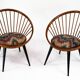 Pair of Yngve Ekström Circle Chairs for Swedese, Sweden 1950s – Original Up