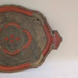 Plateau florentin doré et orange – 44,5 x 29 cm
