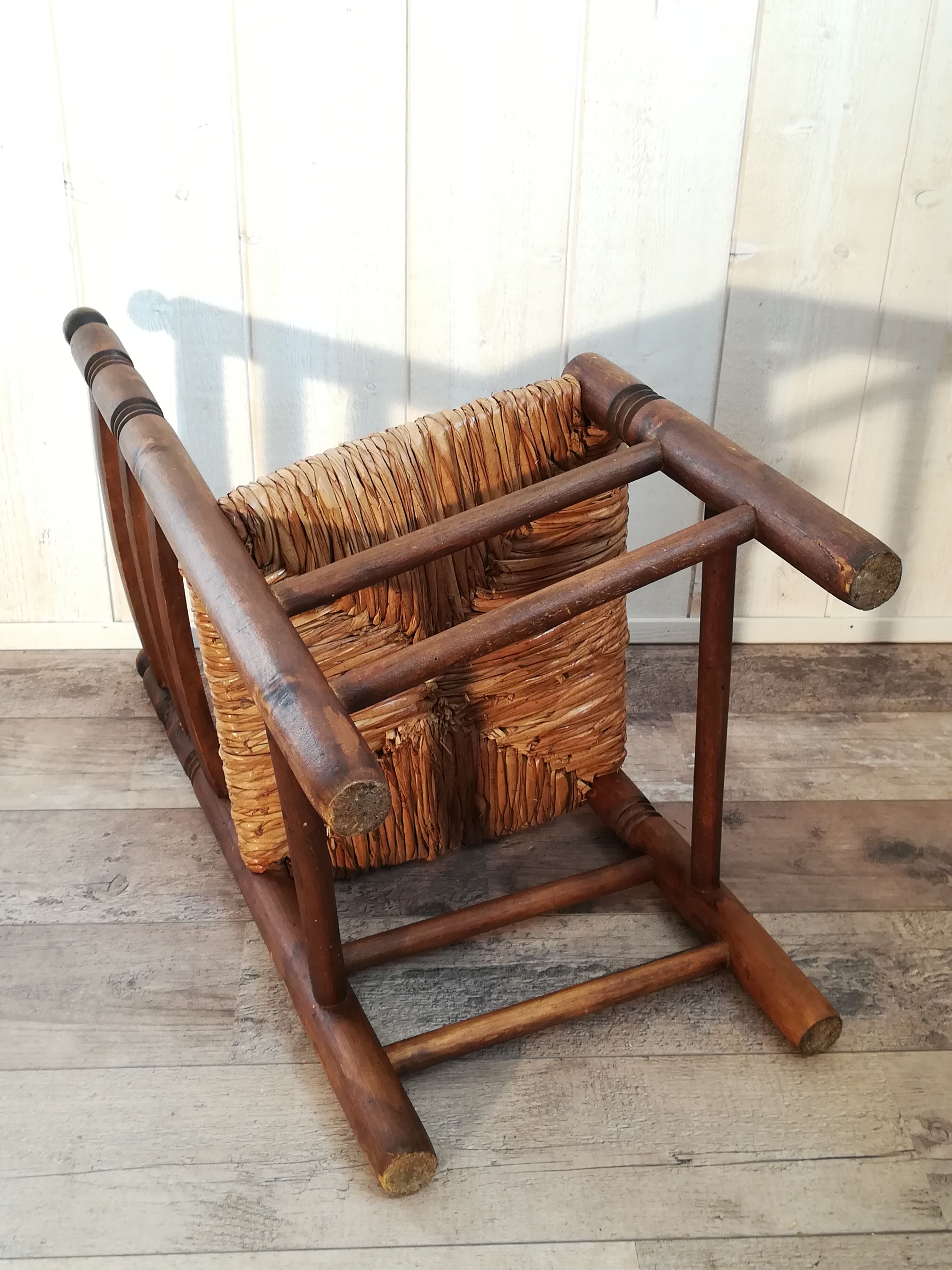 Wooden chair and straw