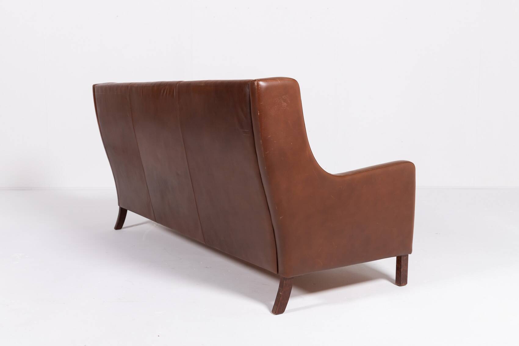 Canapé en cuir cognac danois moderne des années 1970