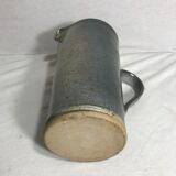 Enamelled ceramic pitcher, 70s, in blue gray