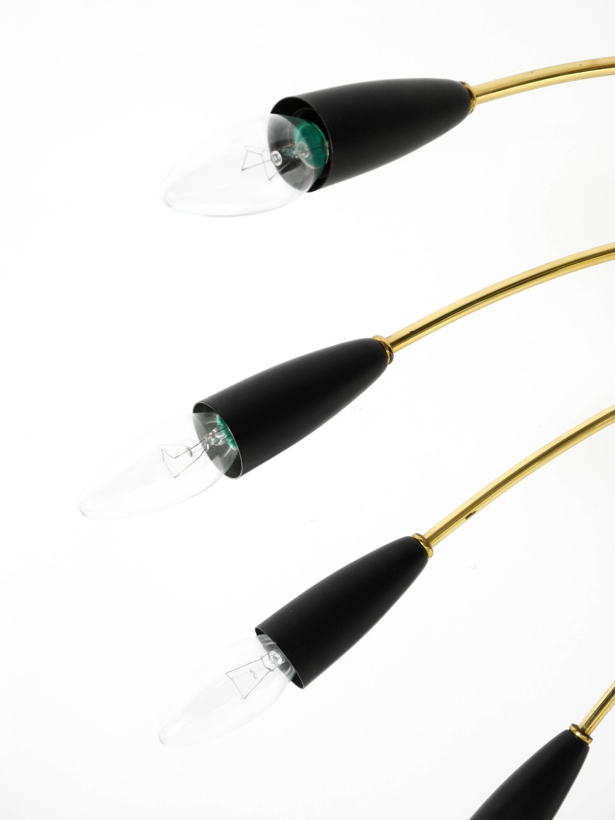 Huge 18-arm mid-century modern brass Sputnik ceiling lamp | Ø 113 cm