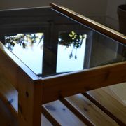 Table basse bois et verre