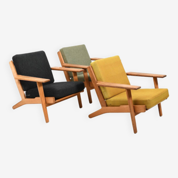 Ensemble de 3 fauteuils Hans Wegner GE-290 années 1950