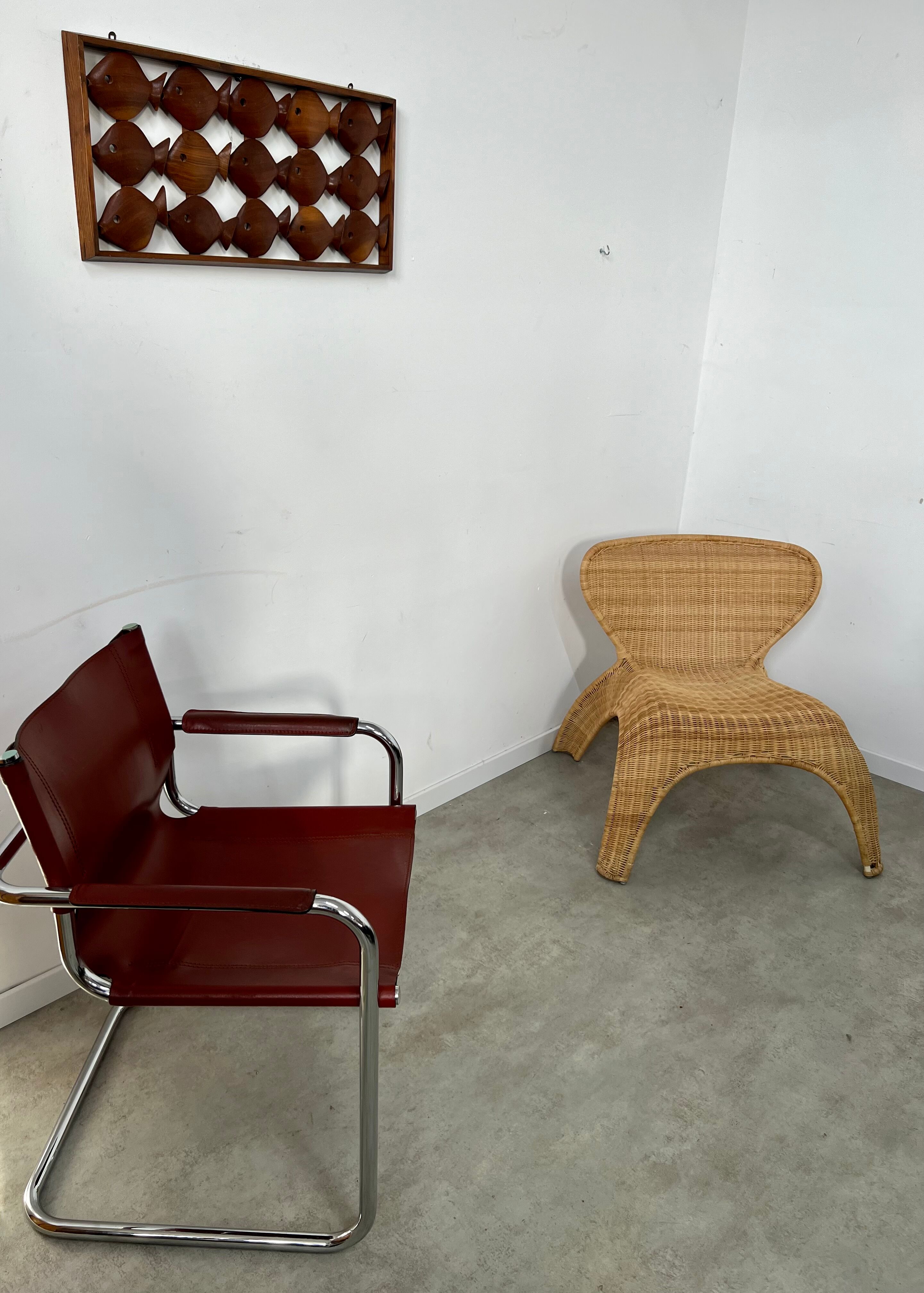 Old teak frame "fish" Scandinavian design of the 60s vintage decoration