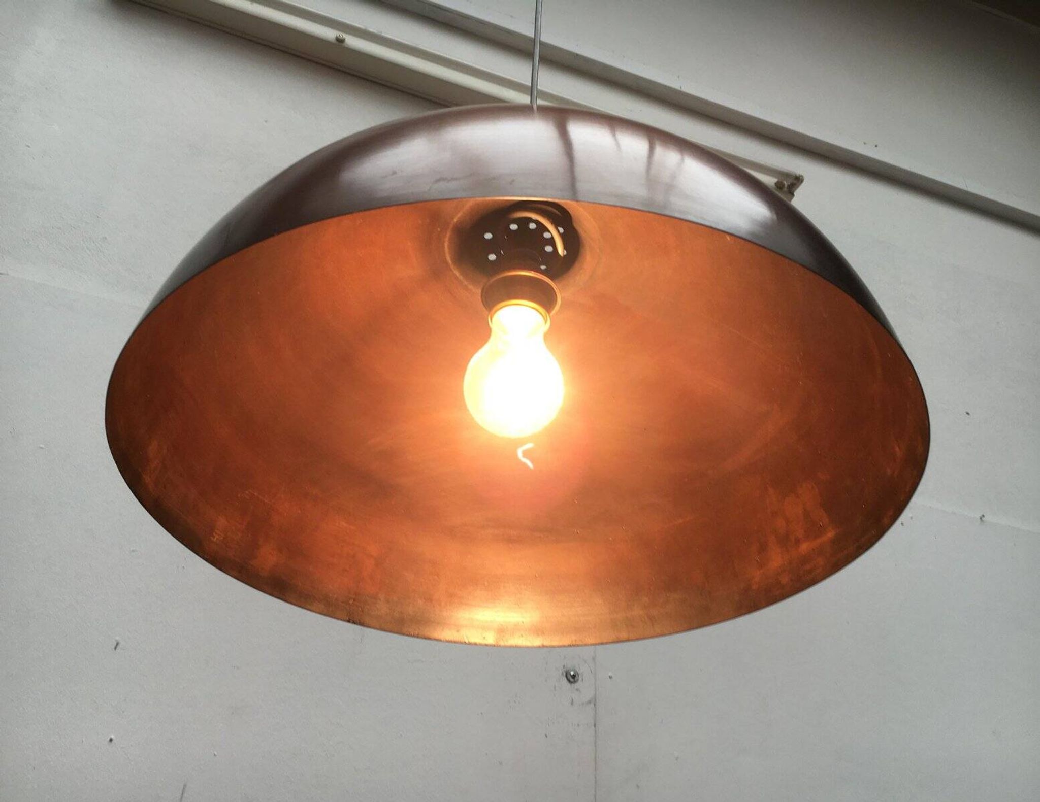 Mid-century copper dome pendant