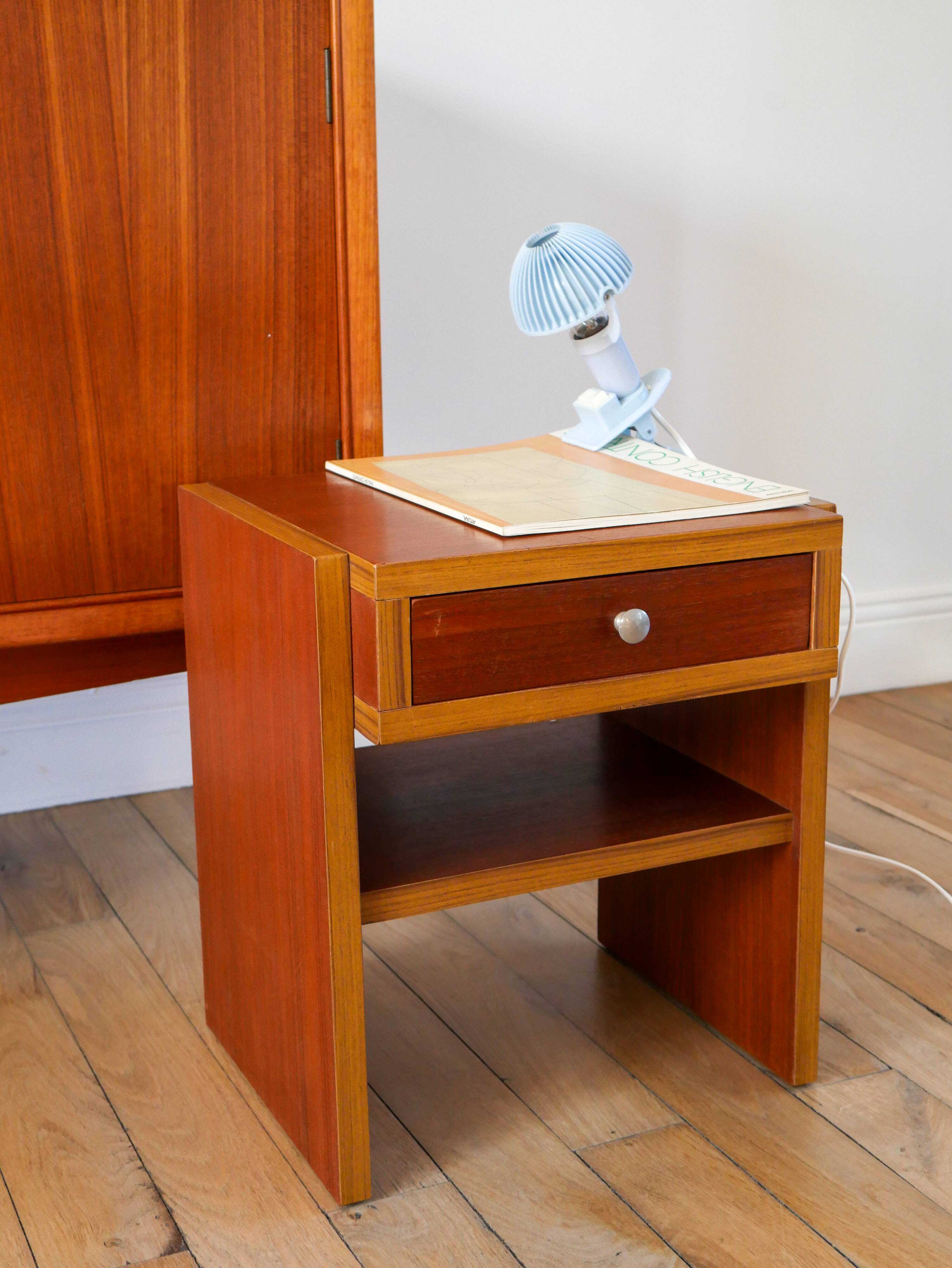 Small teak bedside table, Mid-Century, 1960