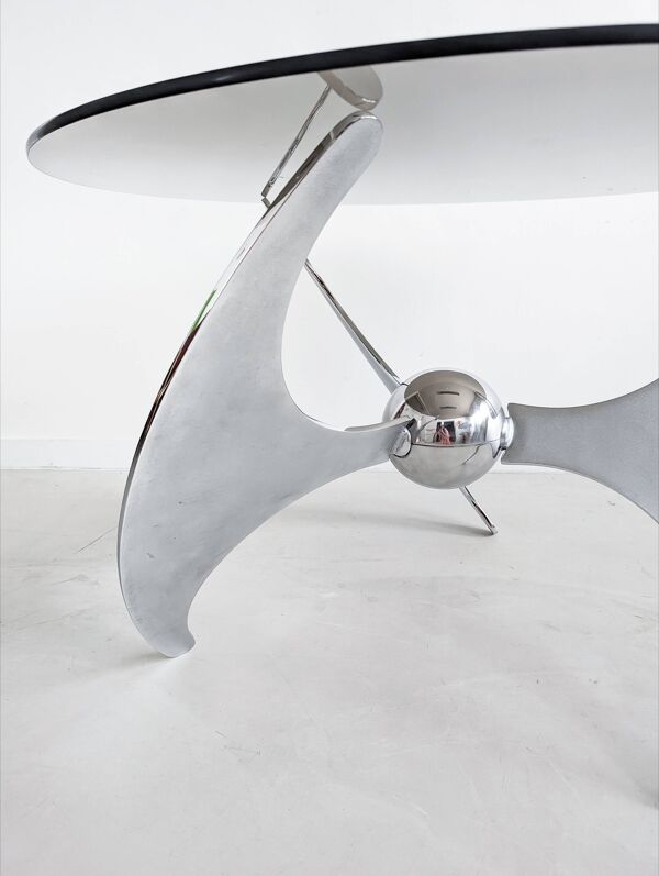 Table à manger/table basse réglable par Luciano Campanini pour Cama années 1970