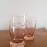 Set of 5 pink glasses