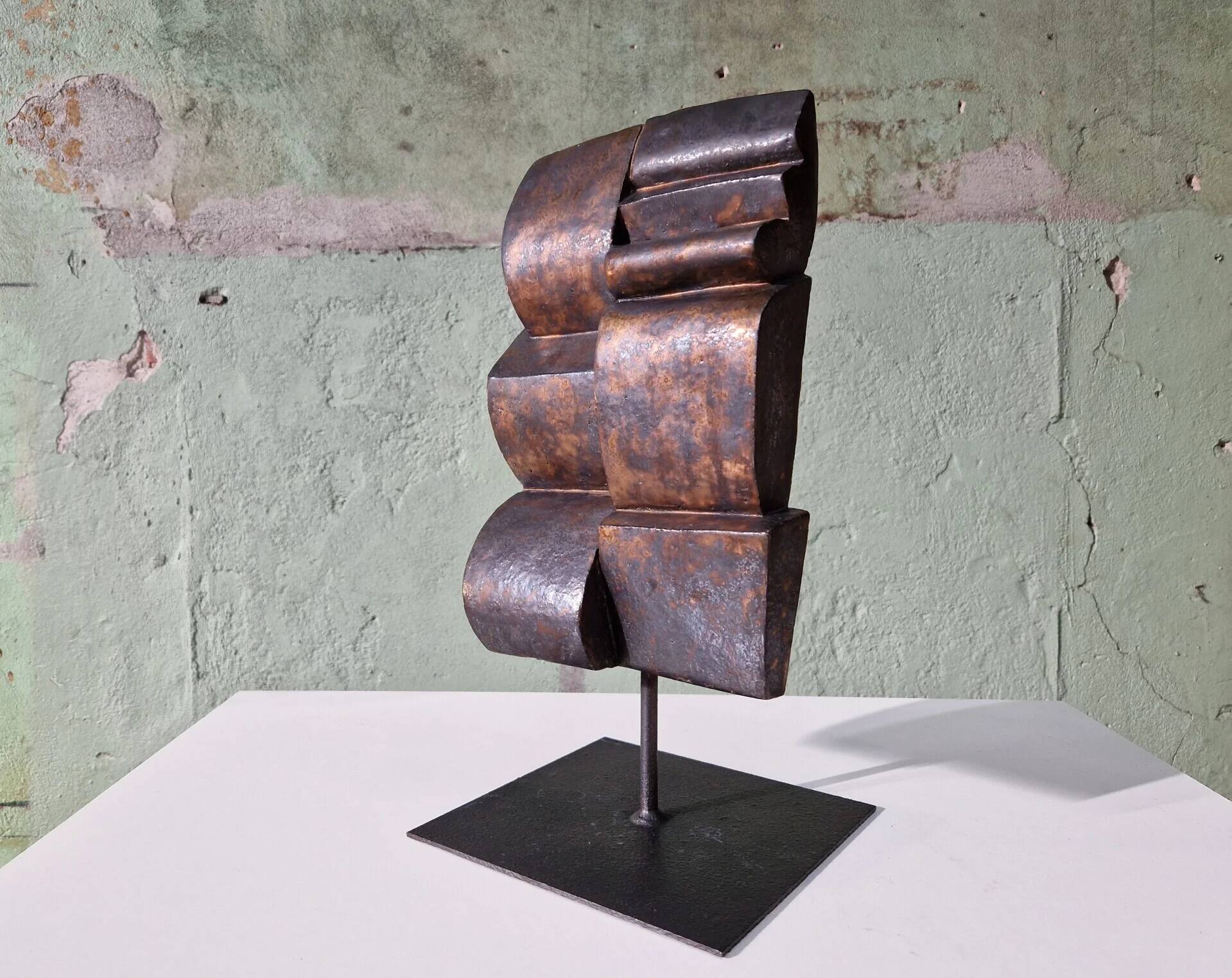 Copper glaze Cor Dam sculpture in fireclay, 1970s