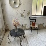 René Drouet coffee table in metal and black marble