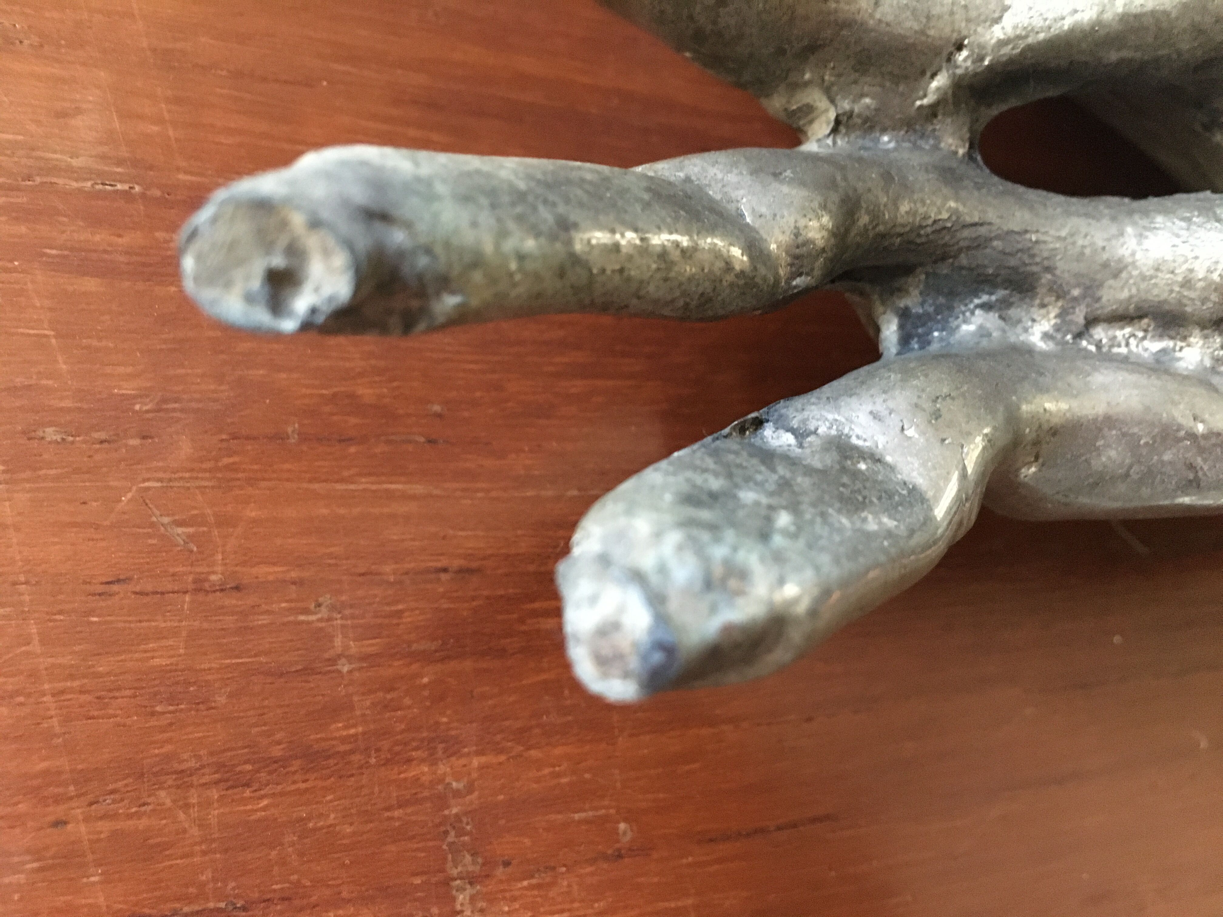 Silver metal box in crab shape