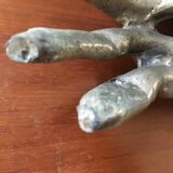 Silver metal box in crab shape