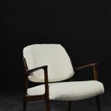 Fauteuil lounge vintage scandinave moderne en teck Domus par Inge Andersson pour Bröderna Andersson