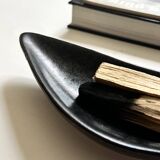 Black glazed ceramic catchall, 1950s design