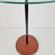 Postmodern Side Table with Ball Handle and Glass Top, 1980s