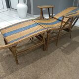 Old rattan and bamboo lounge chair in 1920
