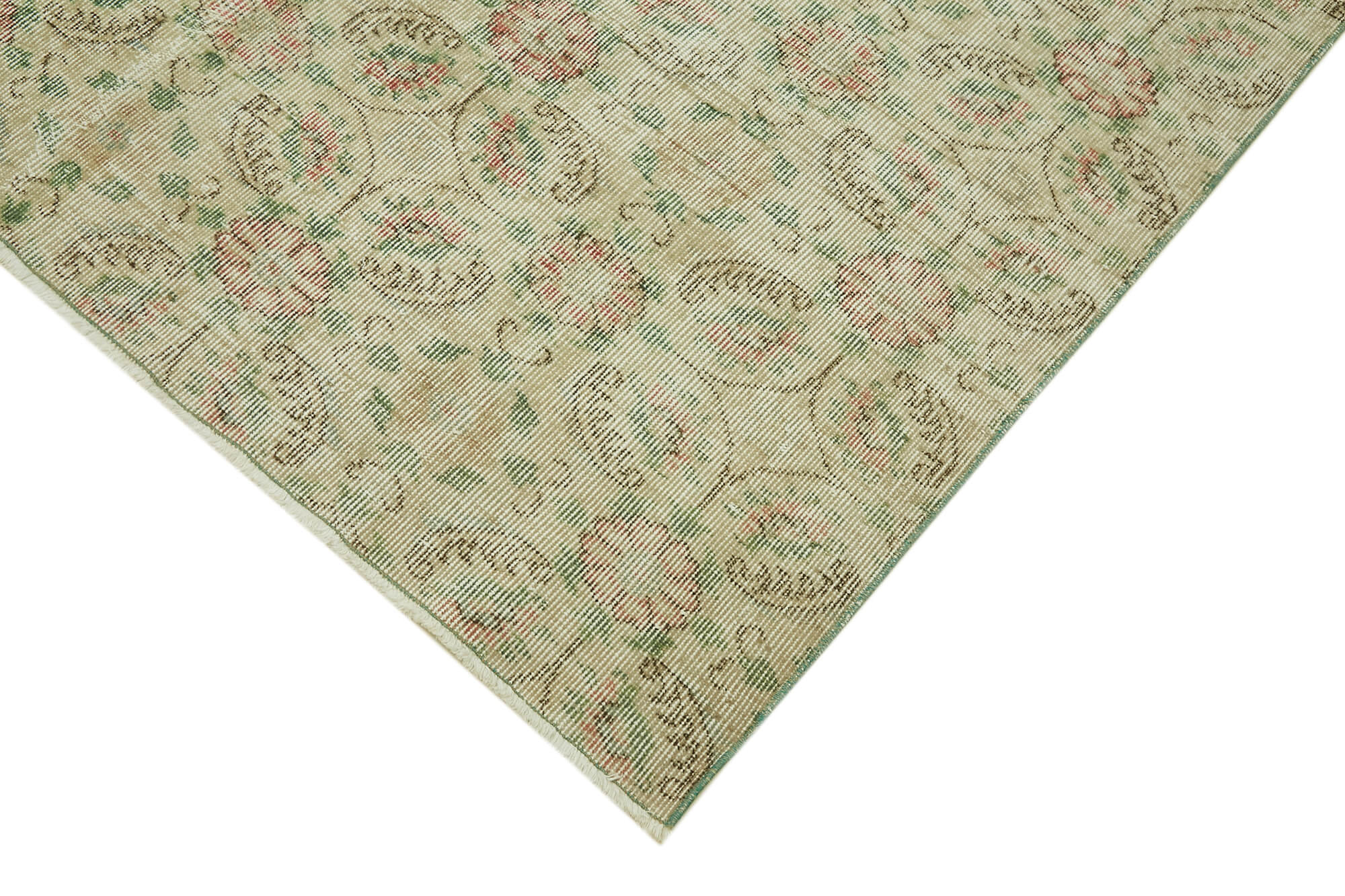 Handmade oriental contemporary 1980s 240 cm x 356 cm beige wool carpet