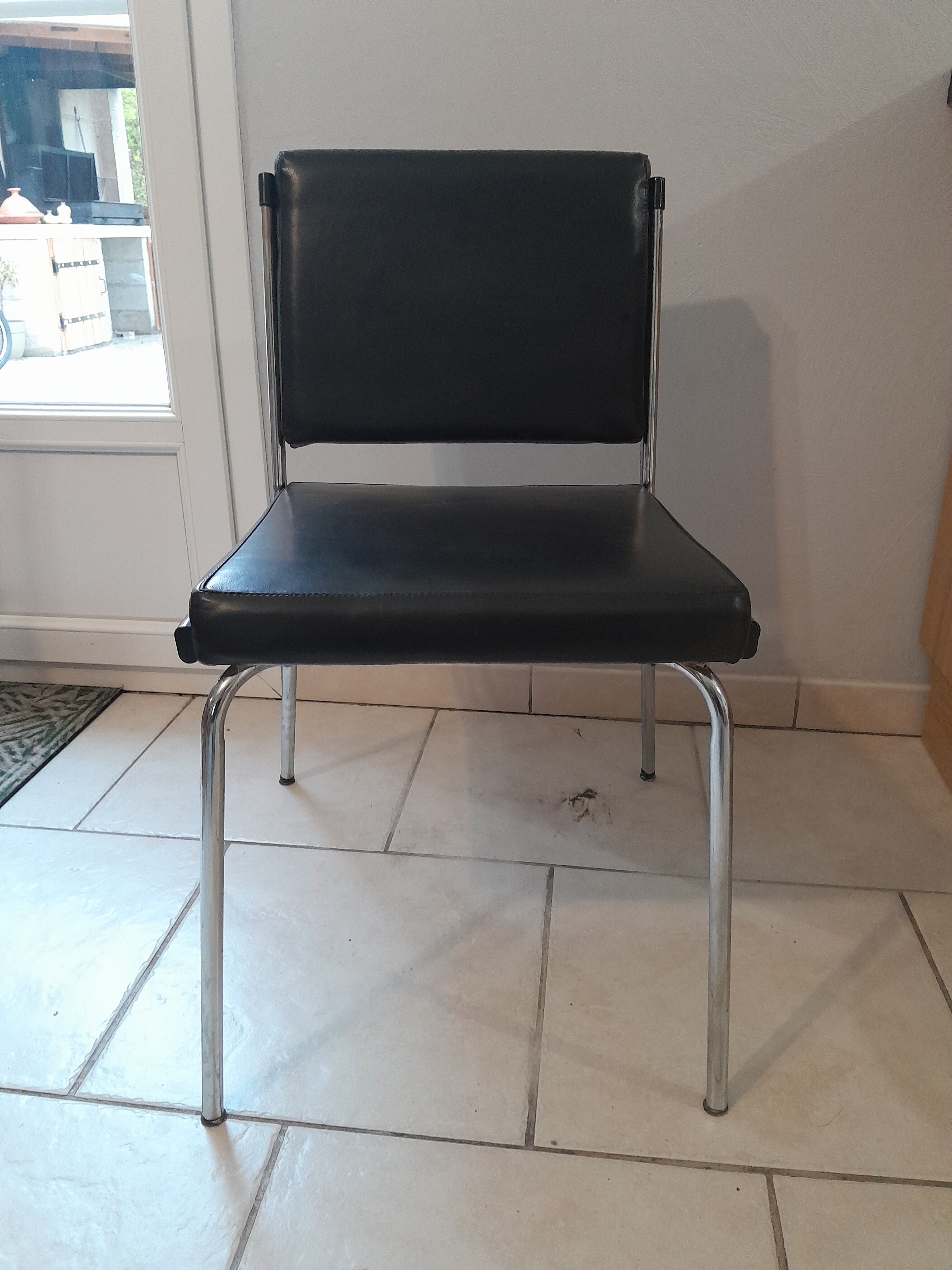 Vintage chrome desk chair Italian design