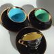 6 Black cups and colors Salins la Baule with saucers
