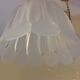 Pair of pendant lamps bell in frosted glass style art deco