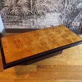 1970 coffee table in elm burl and lacquer