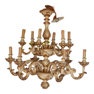 Lustre bois 12 branches - italienne