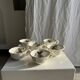 Set of 6 antique bird-patterned coffee cups
