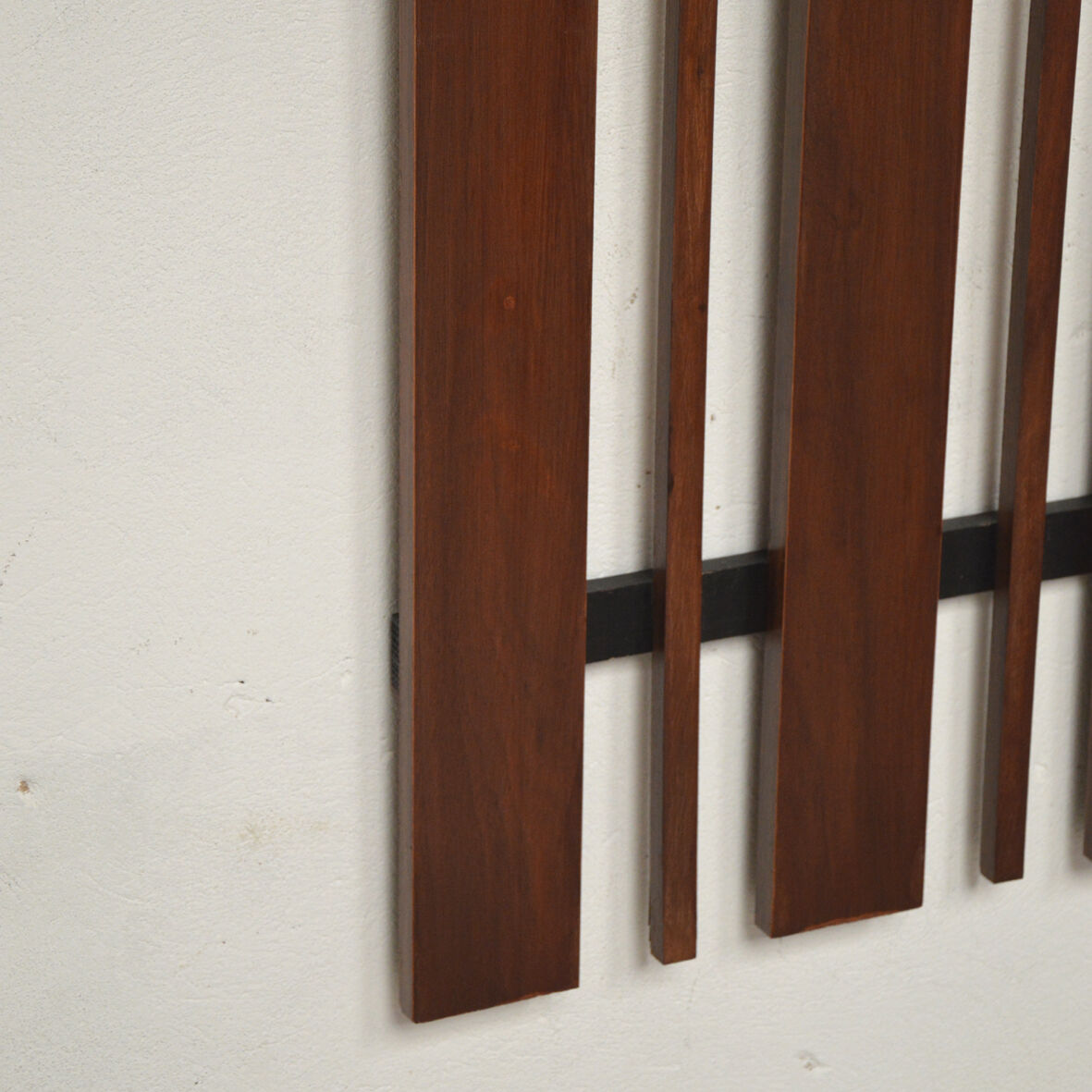 Wooden and metal wall coat rack, 1960